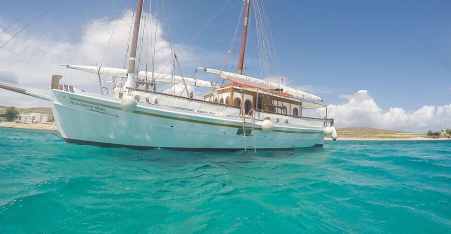 From Mykonos: Delos & Rhenia Islands Half-Day Trip by Boat - Rhenia Island swim stop: clear water, BBQ lunch, and beach time