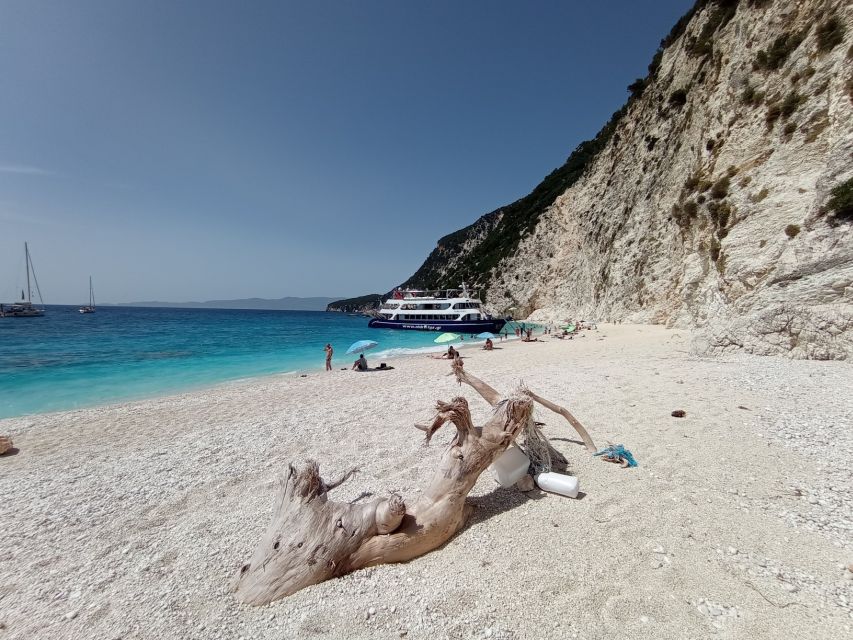 From Nydri: Boat to Kefalonia and Ithaki with Swim Stops - Scorpios island and the islands you pass on the return trip