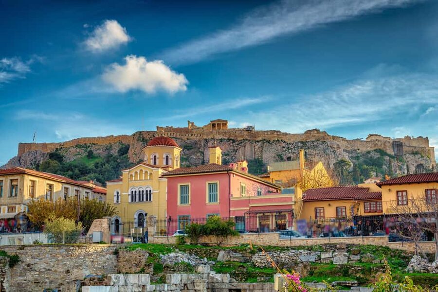 From Piraeus port : Athens city tour with Acropolis & Plaka - The bus panoramic route: Panathenaic Stadium, Parliament, Evzones, and Zeus