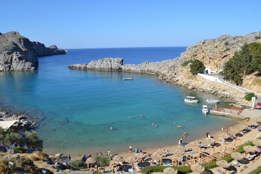 From Rhodes: Lindos and 7 Springs Valley Bus Tour - Lindos village and the white houses: use your free time well