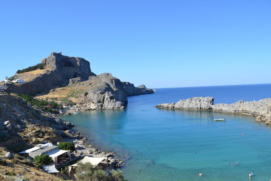 From Rhodes: Lindos and 7 Springs Valley Bus Tour - Acropolis of Lindos: 200 steps, ticket costs, and the payoff