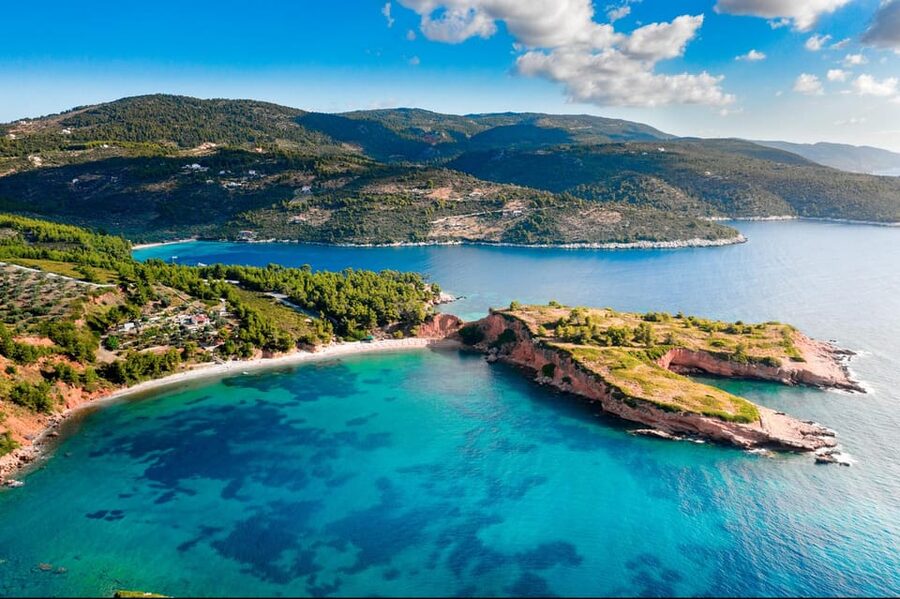 From Skiathos:Skopelos & Alonissos Boat Trip with Highlights - Alonissos Marine Park crossing: views from the water