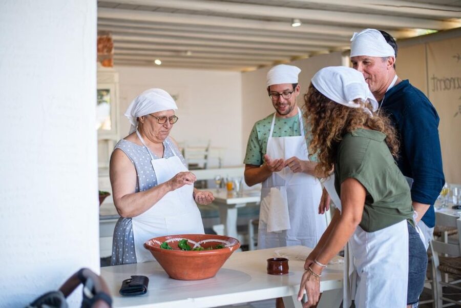 Greek Cooking Class with a Local Chef, Wine, & Meal in Drios - The Hands-On Part: Appetizer, Salad, 3 Mains, Dessert