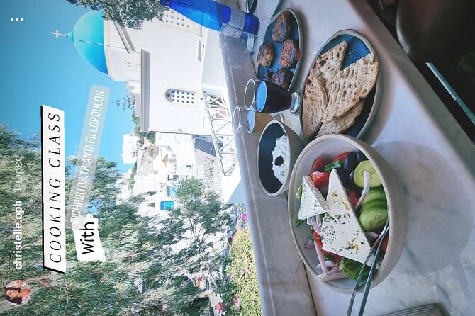 Greek Cuisine Cooking Class in Santorini with Recipes and Wine - The meal moment: wine, water, and eating what you made
