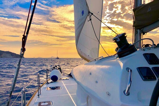 Half Day Premium Catamaran Cruise in Santorini including Oia - BBQ, open bar, and the comfort details that matter on a boat
