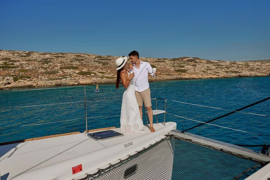 Heraklion: Catamaran Cruise to Dia Island - Dia Island time: swimming, snorkeling, and a whole menu of water toys