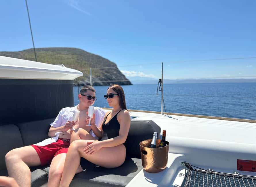 Heraklion Luxury Sailing Catamaran Dia Island | Gourmet Menu - After lunch: fruit, dessert, one more swim, then the sail home