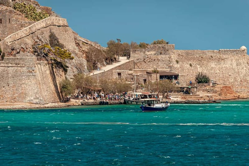 Heraklion: Spinalonga, Agios Nikolaos, & Elounda Tour - The Boat Across Mirabello Bay, Then Spinalonga Comes Into View