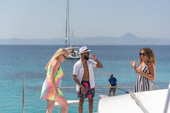 Heraklion: Sunset Luxury Cruise with Sushi and Open Bar - Dia Island bay time: swimming, snorkeling, SUP, and the pink flamingo moment