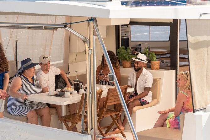 Hersonissos: Luxury Sunset Catamaran Cruise Sushi & Open Bar - The boat and onboard setup, comfort matters at sunset