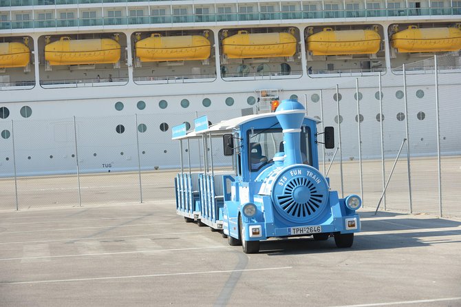 Hop on Hop Off Classic tour of Athens, Piraeus & Beaches - The Blue line from Piraeus terminals, gate names, and waterfront landmarks