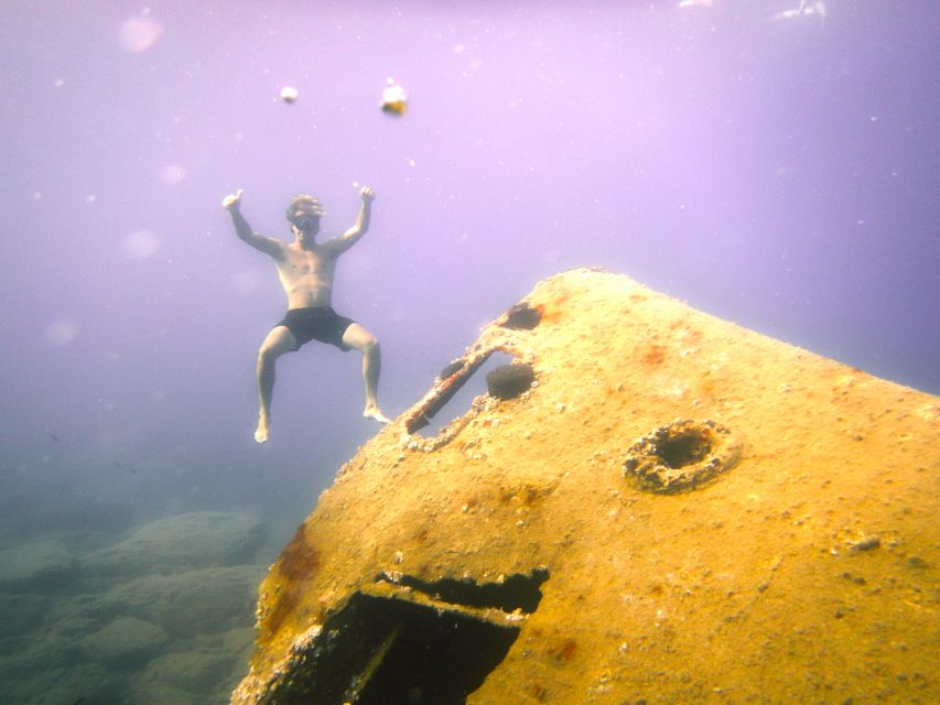 Ios Island: Speedboat Cruise from Mylopotas Beach - Snorkeling over shipwreck and reef, plus clear-water stops