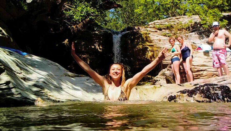 Jeep Safari in Thassos Mountain with picnic fruits & wine - Drinking Thassos spring water, not just looking at it