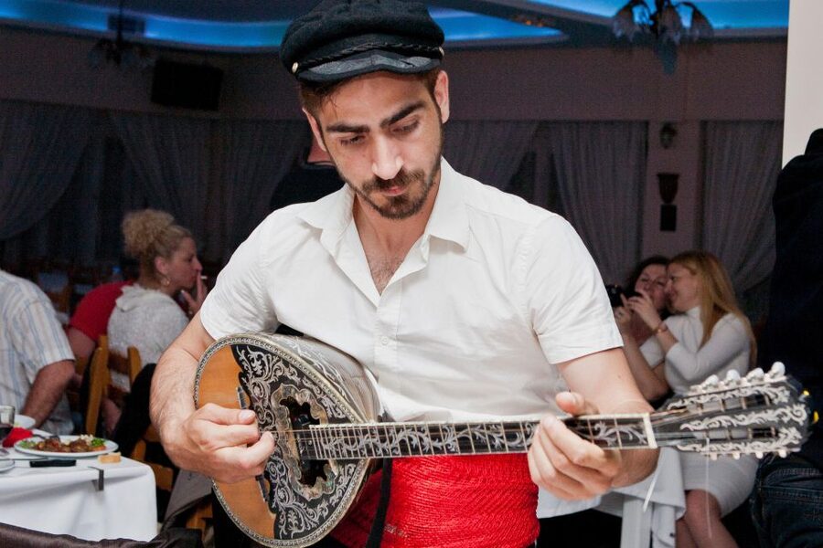 Kamari: Greek Show, Buffet Dinner, and Drinks at Dimitris - Plate Smashing for Good Luck: The Crowd Moment