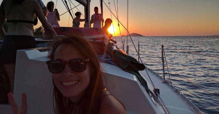 Kassandra: Sunset Sailing Boat Tour of Secluded Coves - What to bring (so the swim stop feels effortless)