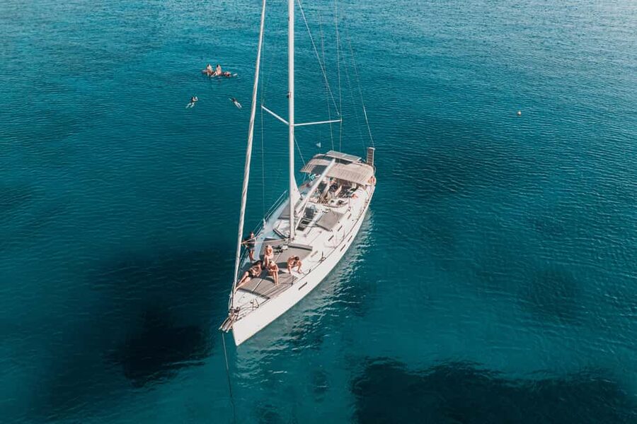 Kissamos: Balos Lagoon Sunset Cruise with Swimming & Snacks - Balos Lagoon: how the swimming actually works from the yacht