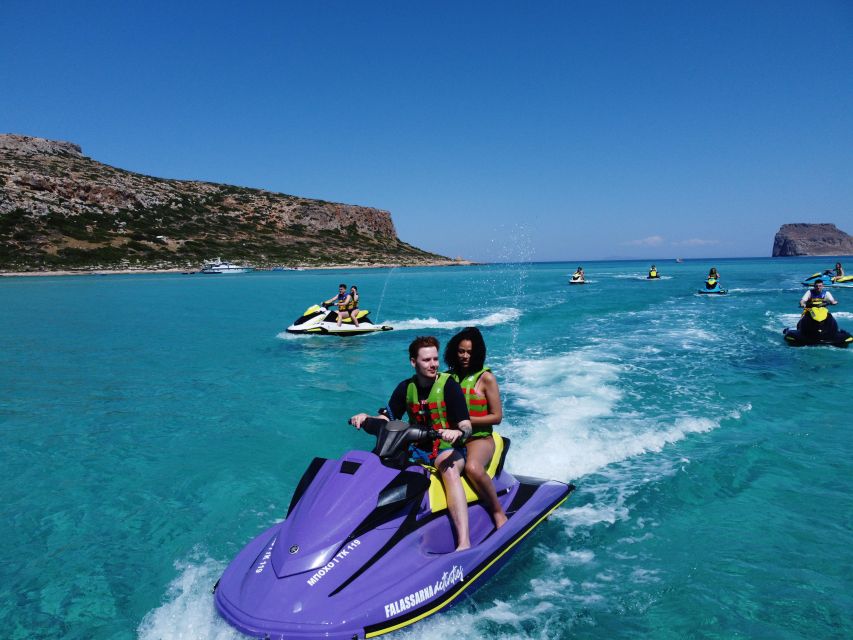 Kolymvari - Afrata & Menies Jet Ski Safari - Afrata Beach swim break: the first taste of calm