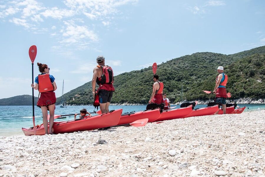 Lefkada: Blue Cave Kayak Tour with a Taste of Greece - Paddling Rouda Bay in Double Sea Kayaks