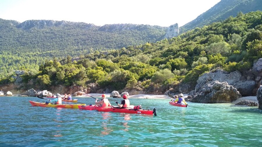 Lefkada: Full Day Sea Kayaking Tour - Madouri islet and the Valaoritis poetic mansion view