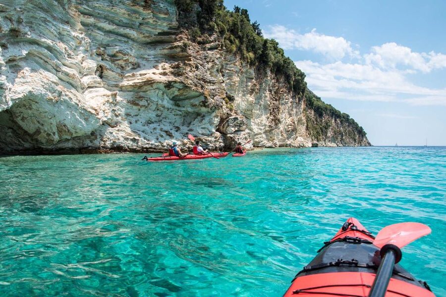 Lefkada: Full Day Sea Kayaking Tour - Protected waters, real paddling, and boat traffic you should plan for