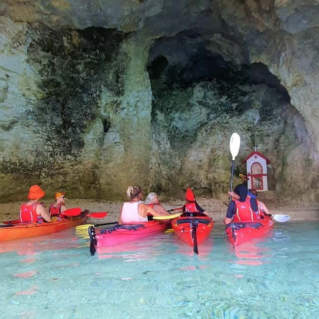 Lefkada:Nydri, Scorpios Kayak Odyssey Island Hopping - Tea, lunch, and that beach-shore moment