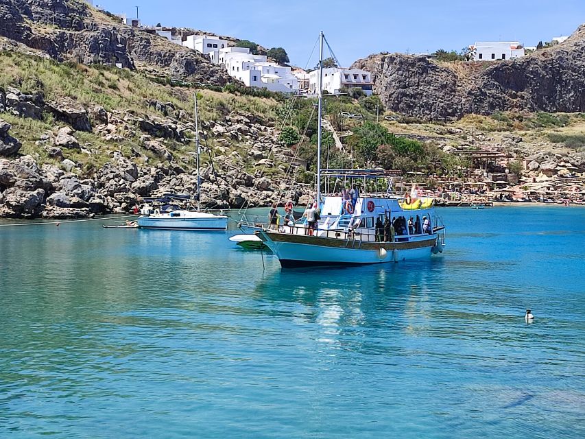 Lindos: Rhodes South-East Coast Cruise with Swim Stops - Guns of Navarone Bay: your first taste of Rhodes’ clear-water coves