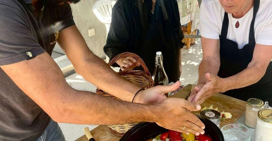 Melanes: Naxos Perivoli Farm & Cooking Class with Wood Fire - The farm tour around Melanes: animals, eggs, and real working land