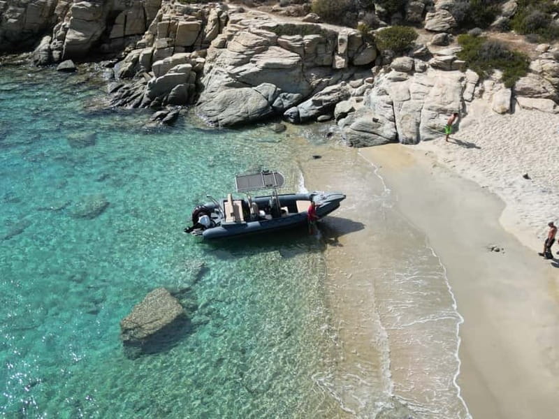 Milopotas: Best Beaches Boat Cruise with Snorkeling - Manganari area and Never Bay snorkeling in caves and cliffs