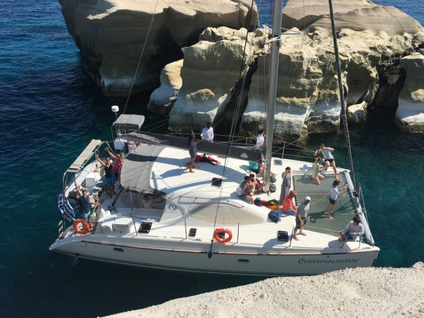 Milos: Full-Day Catamaran Cruise to Poliegos and Kleftiko - Kleftiko: pirate hideout energy, sea-cave exploring, and white cliffs