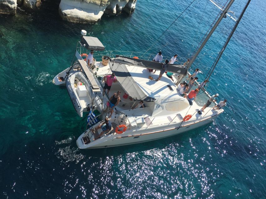Milos: Full-Day Catamaran Cruise to Poliegos and Kleftiko - Past Skinopi, Klima, Areti, and Fourkovouni, then Arkoudes lava rock