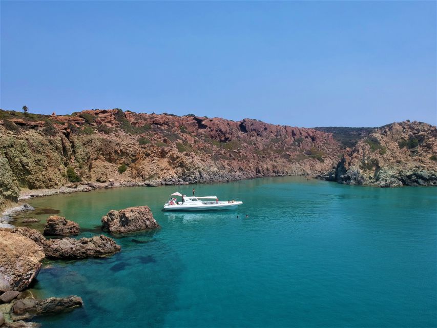 Milos: Half-Day Speedboat Cruise to Klefiko with Snorkeling - Kalogries-style calm water, then Cape Vani and Klima photos from the boat