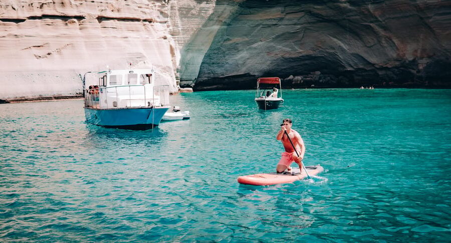 Milos: Kleftiko Morning Catamaran Cruise with Lunch & Drinks - From Adamantas Port to Kleftiko, the flow of your day