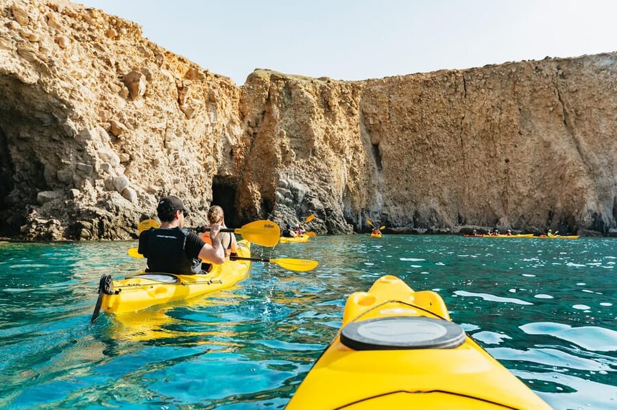 Milos: Tsigrado and Gerakas Beach Kayaking Tour - Key highlights at a glance