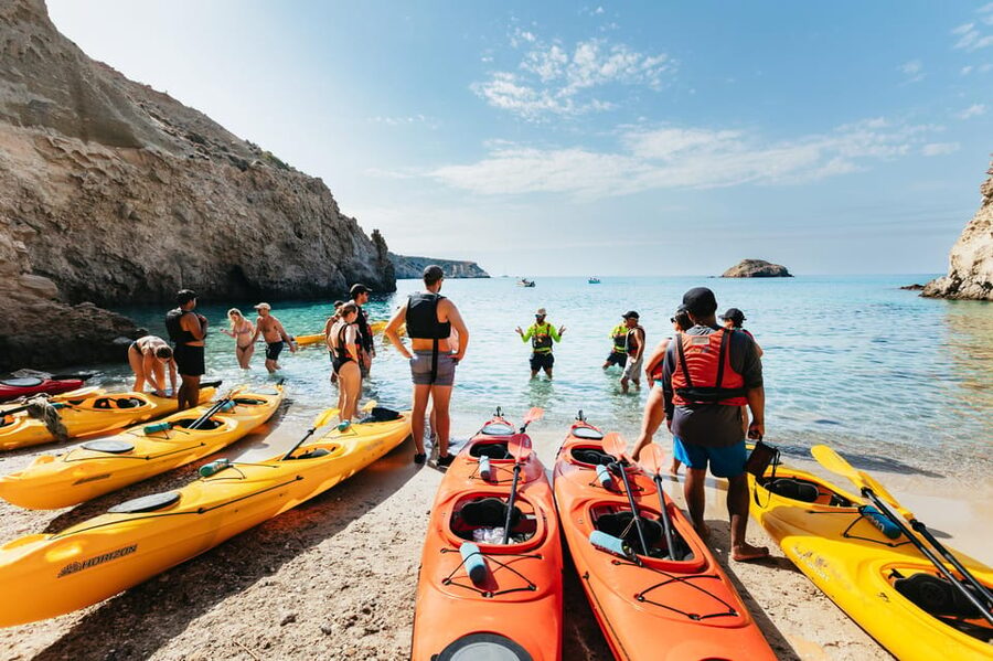 Milos: Tsigrado and Gerakas Beach Kayaking Tour - Gerakas Beach: the quieter swim stop with the best pause-and-snack energy