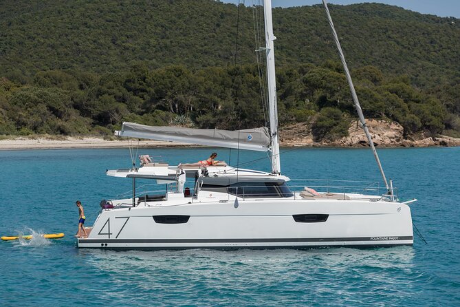 Mykonos: Brand-New Catamaran Cruise with Meal, Drinks & Transport - Aerial or White Coral: what that means for your comfort