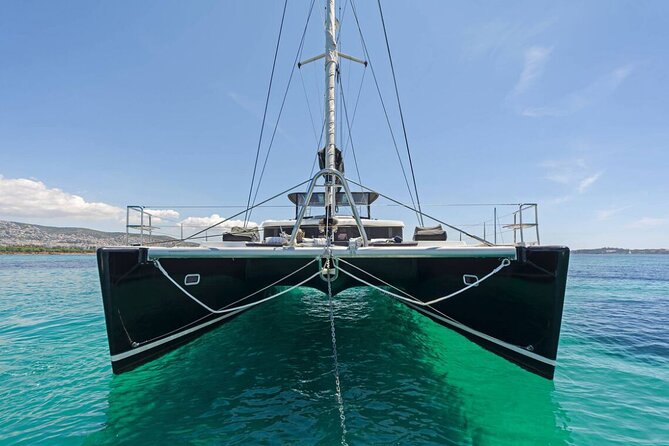 Mykonos Catamaran Premium Day-Sunset Tours 8-flavor Meal & Drinks - Entering Ornos Bay: Meeting Point and Small-Group Feel