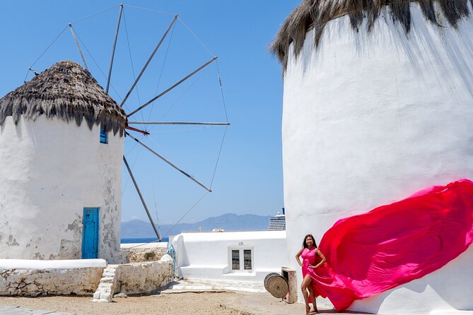 Mykonos: Flying Dress Photoshoot - Panagia Paraportiani and Its Side-Gate Story