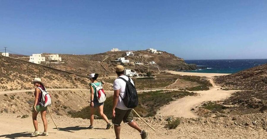Mykonos Hiking Adventure - Driving to Maou Farm for water and seasonal bites