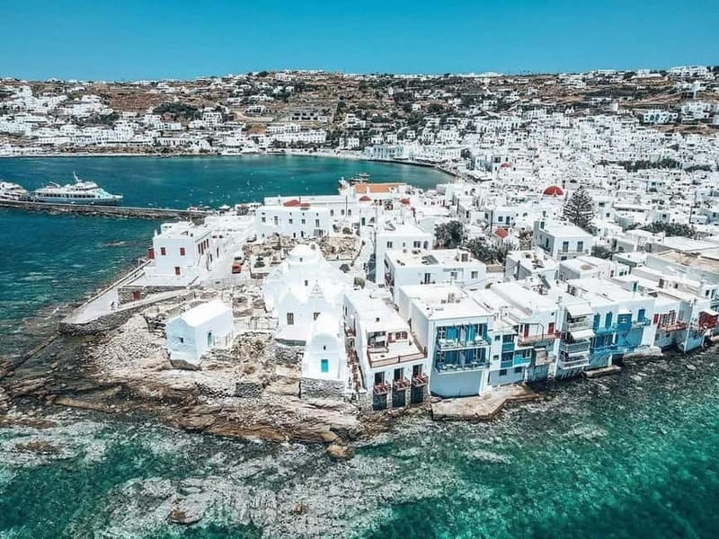 Mykonos: Myths, Gods & Ancient Stories Jeep Tour adventure! - Chic and Simple House photo stop, then a lighthouse viewpoint