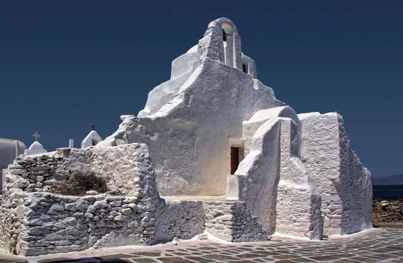Mykonos: Myths, Gods & Ancient Stories Jeep Tour adventure! - Ftelia Beach and the prehistoric layer under Mykonos