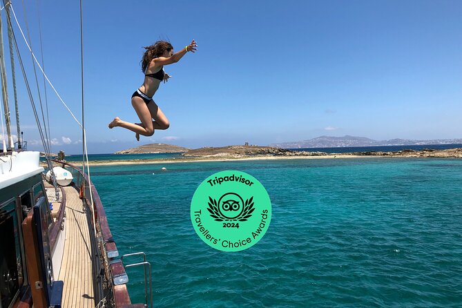 Mykonos Sail Cruise to Rhenia, Guided Tour of Delos, Lunch&Drinks - Getting on board at 9:00, with weather-based changes