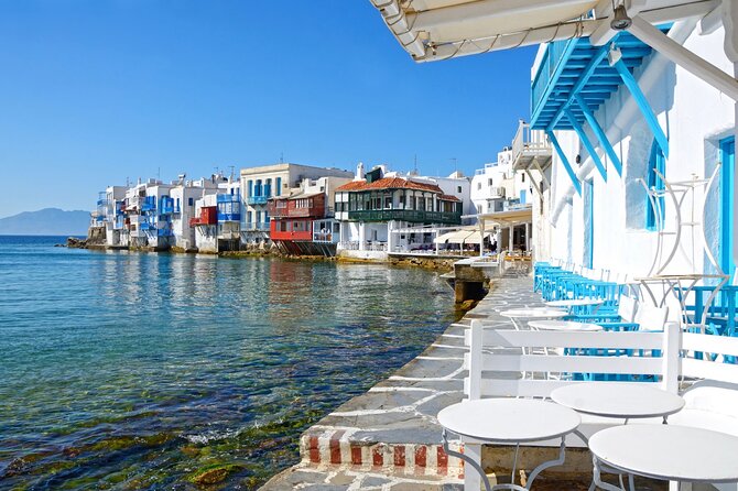 Mykonos Small Group Tour for Cruise Passengers — Port Pickup - Paraportiani, windmills, and Little Venice: the photo finish line