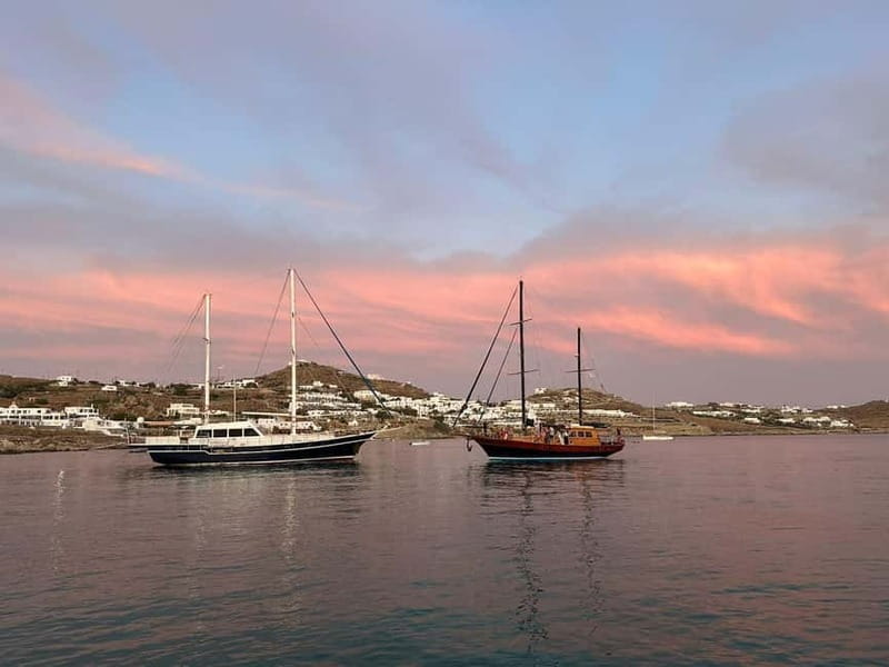Mykonos: Sunset Boat Cruise with Light Dinner & Drinks - Return to Mykonos (About 50 Minutes): Dinner and BBQ-Style Food On Board