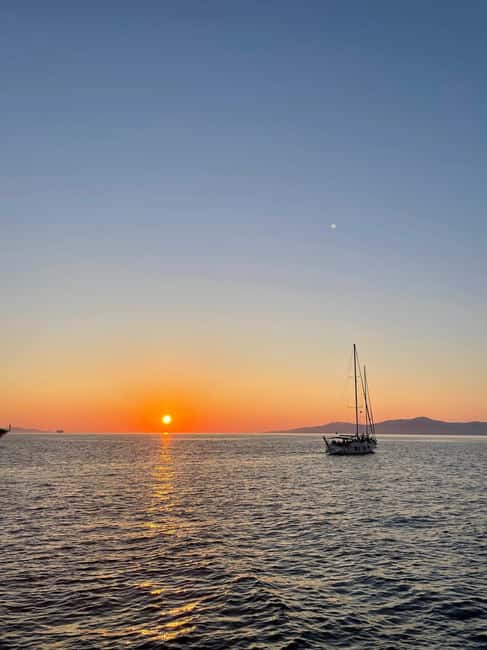 Mykonos: Sunset Sail Cruise to Rhenia, Beach Hopping, Dinner - Price and value for a 5-hour Mykonos sunset cruise