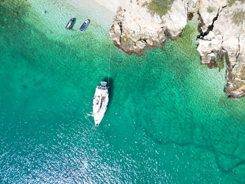 Nafplio Sun Sail Cruises | Semi-Private Half Day | Full Meal - The crew on board: Dimitri, Captain Manoli, and Angie’s role