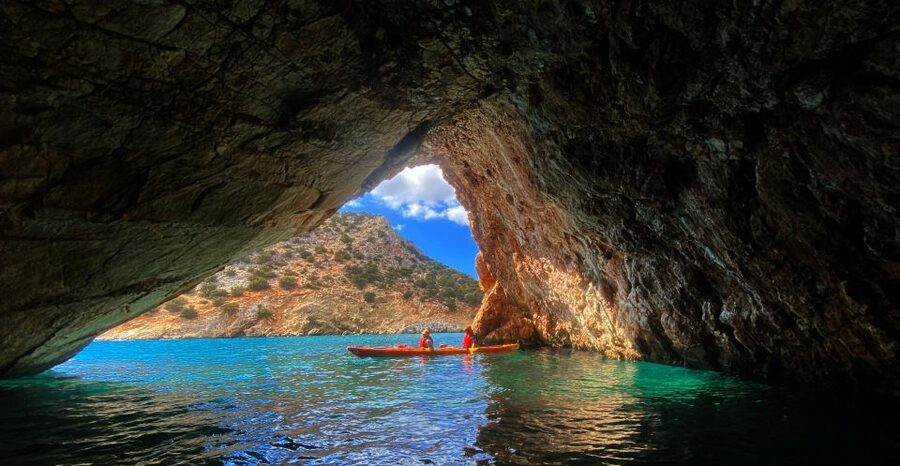 Naxos: Rhina Cave and Coastline Sea Kayaking Tour - Rhina Cave Beach Stop: swim, snorkel, and walk through the water’s world