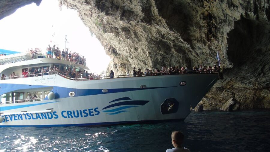 Nidri daily cruise in the Ionian with Makedonia Palace - Afales Beach on Ithaca and the final swim near Scorpios