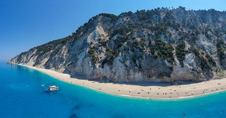 Nydri: Boat Cruise to the famous beaches of Lefkada - Egremni Beach for two hours: sun, sand, and a calmer pace
