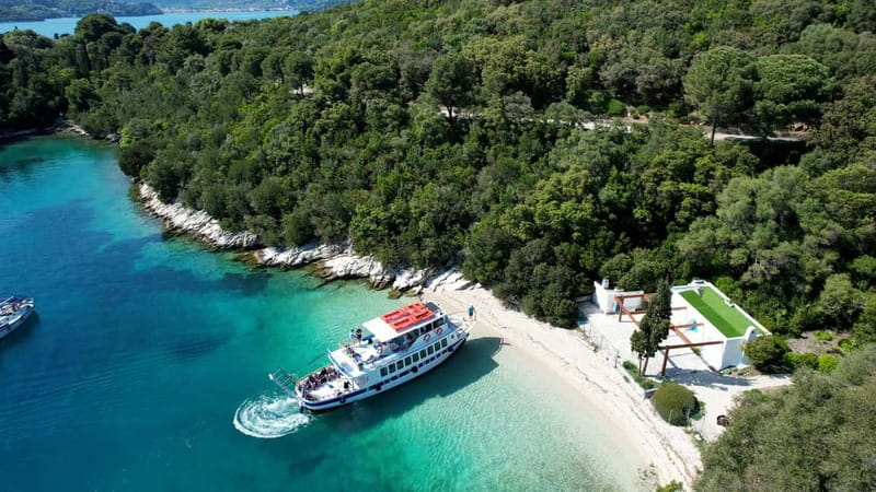 Nydri: Island Hopping Boat Cruise with Beach BBQ Lunch - Spartochori village: old streets, hill views, and an easy walking pace