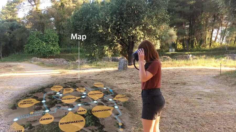 Olympia: The Famous VR Glasses Tour with Audio Guide - Starting at the office across from the main church
